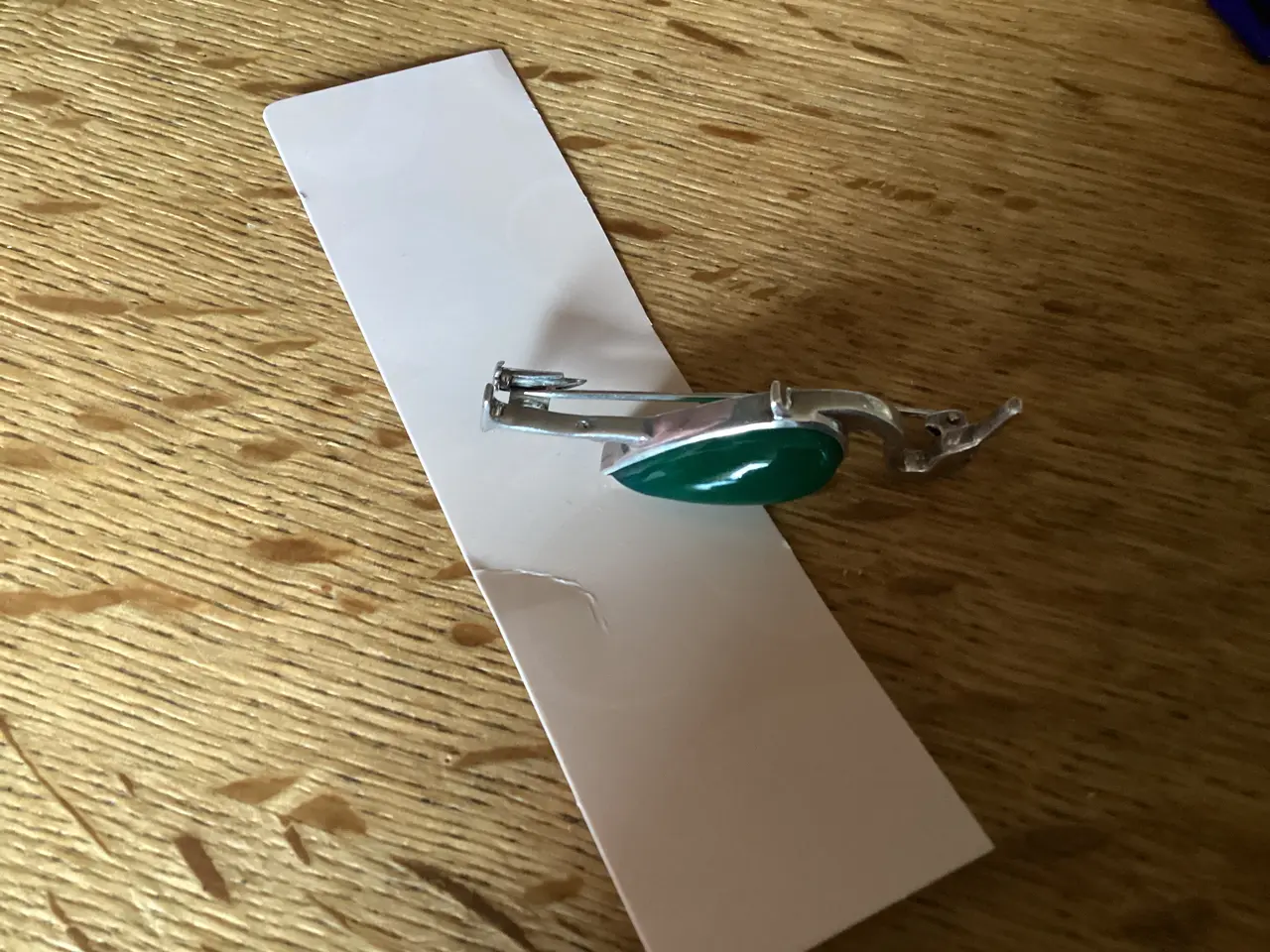 Billede 2 - Sølv Fiskehejre m/grøn Jade krop