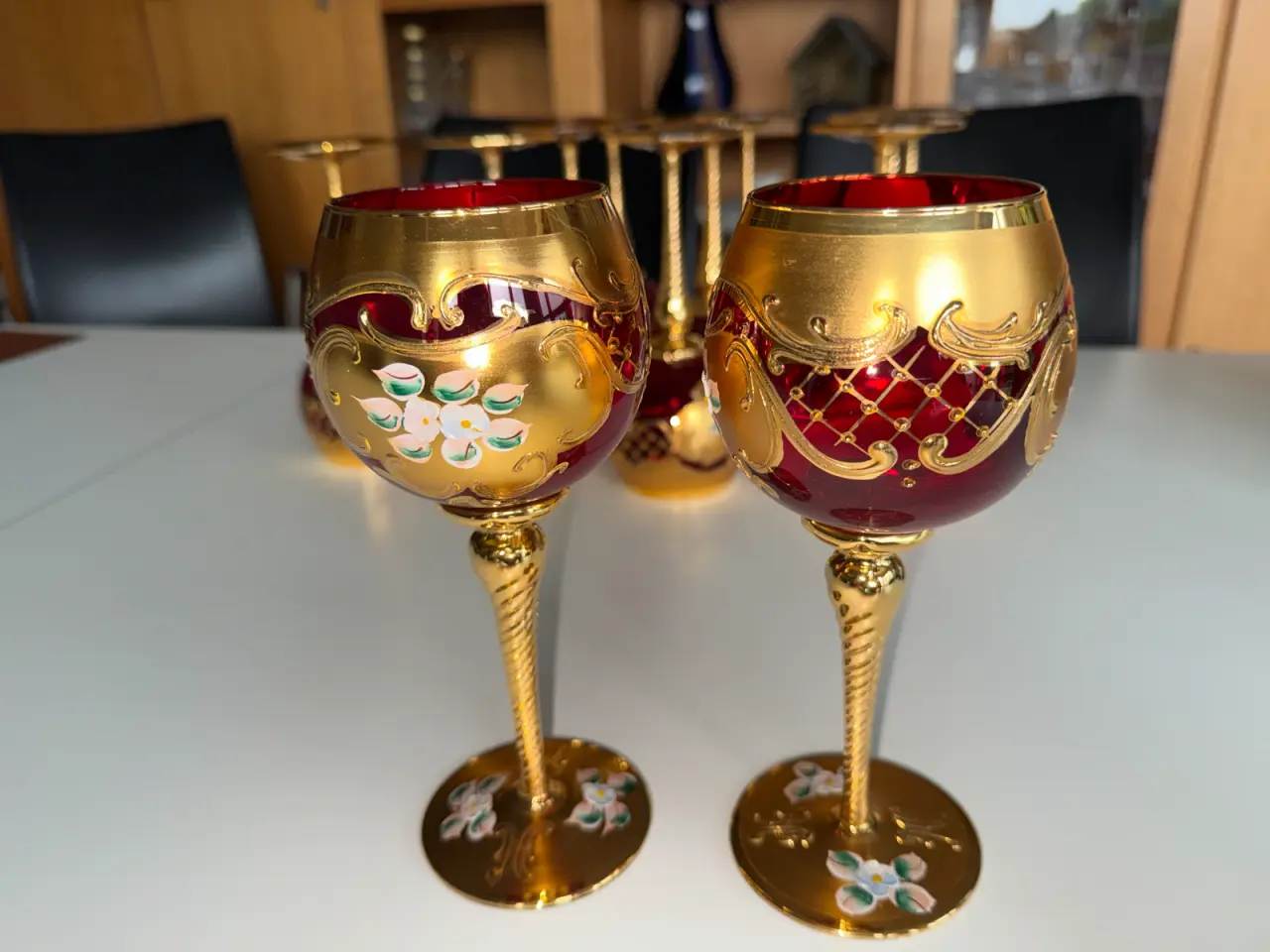 Billede 1 - Bøhmiske glas med bladguld