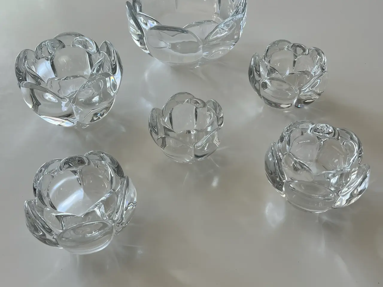 Billede 1 - Holmegaard glas lysestager og skål
