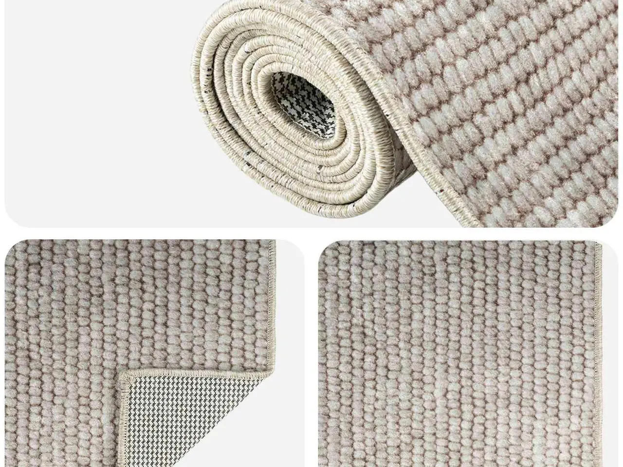 Billede 4 - Gulvtæppe beige 50 x 200 cm - kort luv