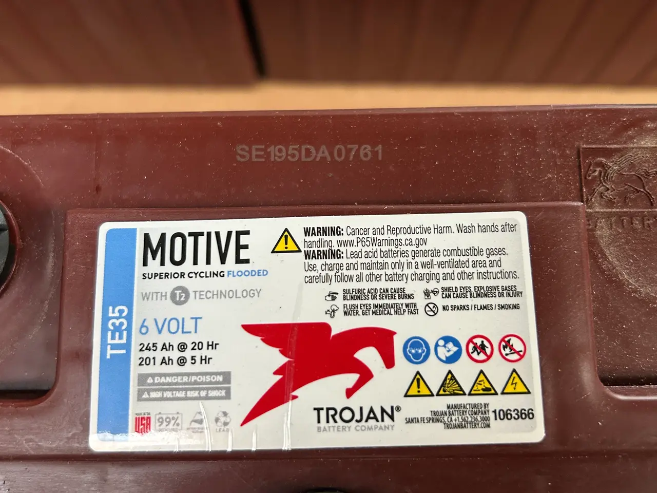 Billede 3 - Traktionsbatterier TROJAN MOTIVE TE35
