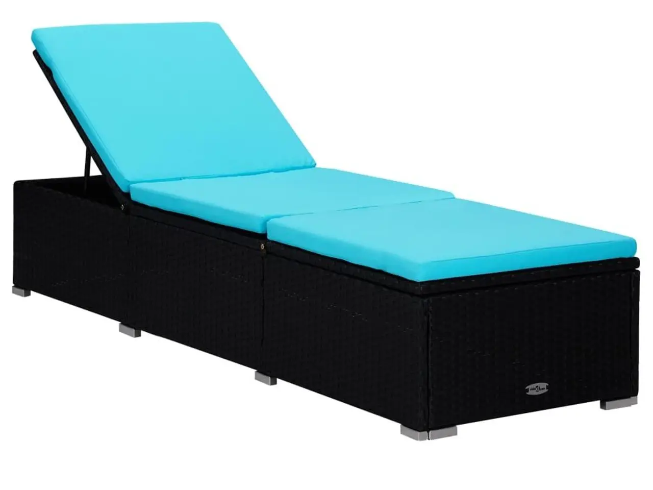 Billede 4 - Liggestole med tebord 3 dele polyrattan sort