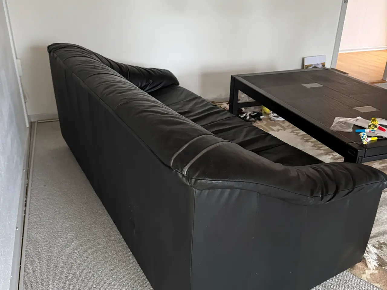 Billede 3 - Sort lædersofa 3 personer