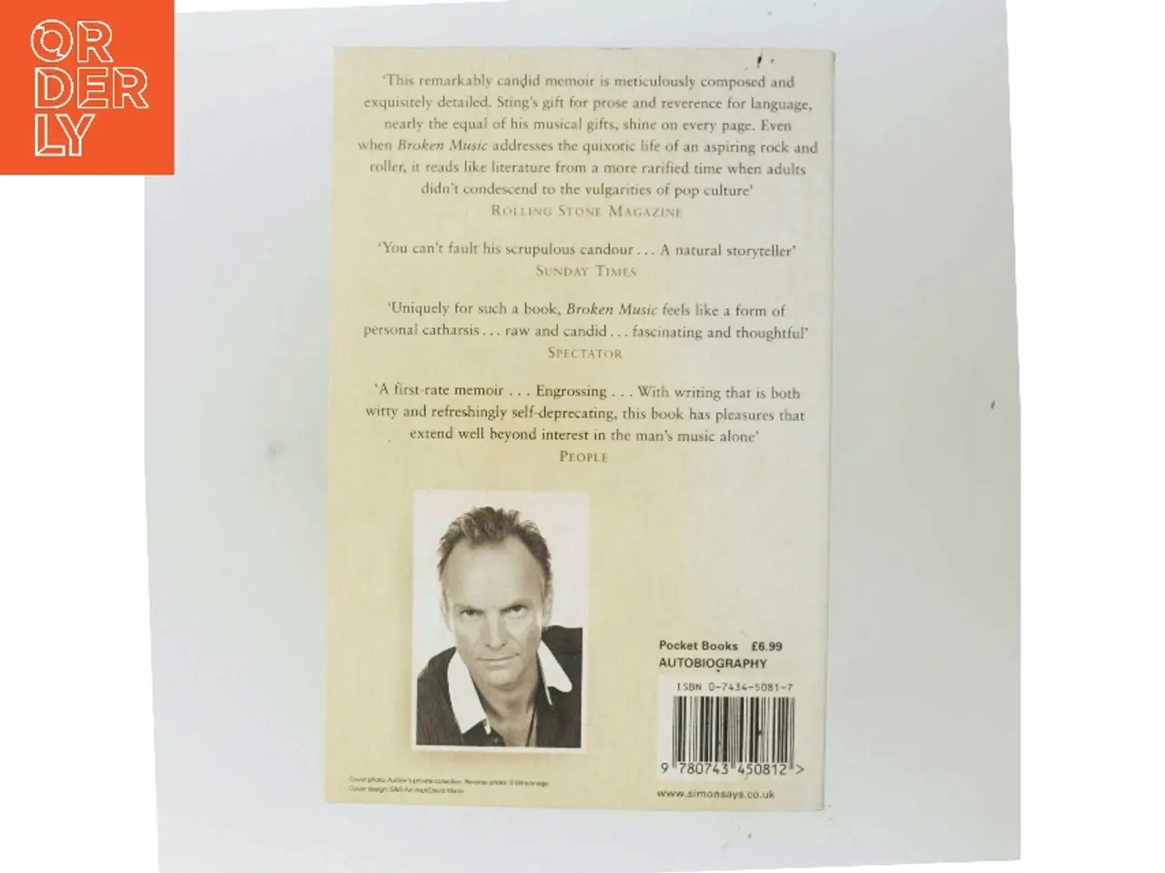 Billede 3 - Broken music : a memoir af Sting (Bog)