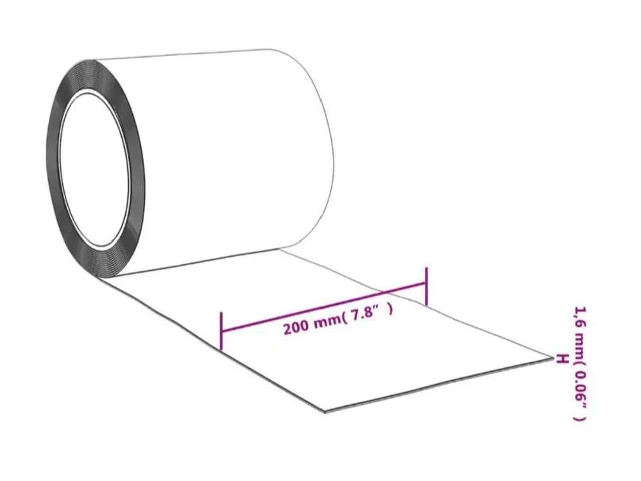 Billede 6 - Strimmelgardinrulle 1,6 mm x 200 mm 25 m PVC