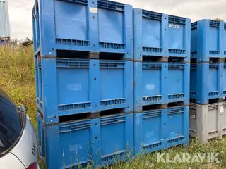Stabelbare plast-pallebokse 3 styk.