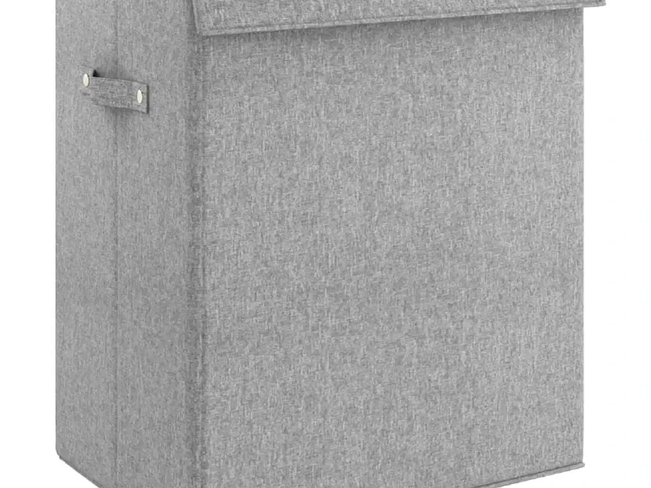 Billede 2 - Foldbar vasketøjskurv i kunstigt linned - 51 × 34,5 × 59 cm, grå, 2 rum