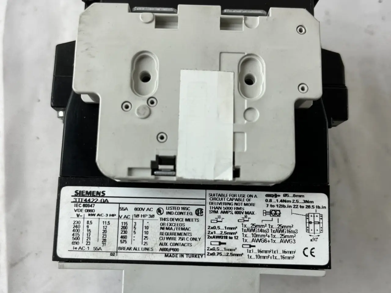 Billede 6 - Siemens 3TF44 kontaktor 3P w/ 3TY7561-1AA00 Aux