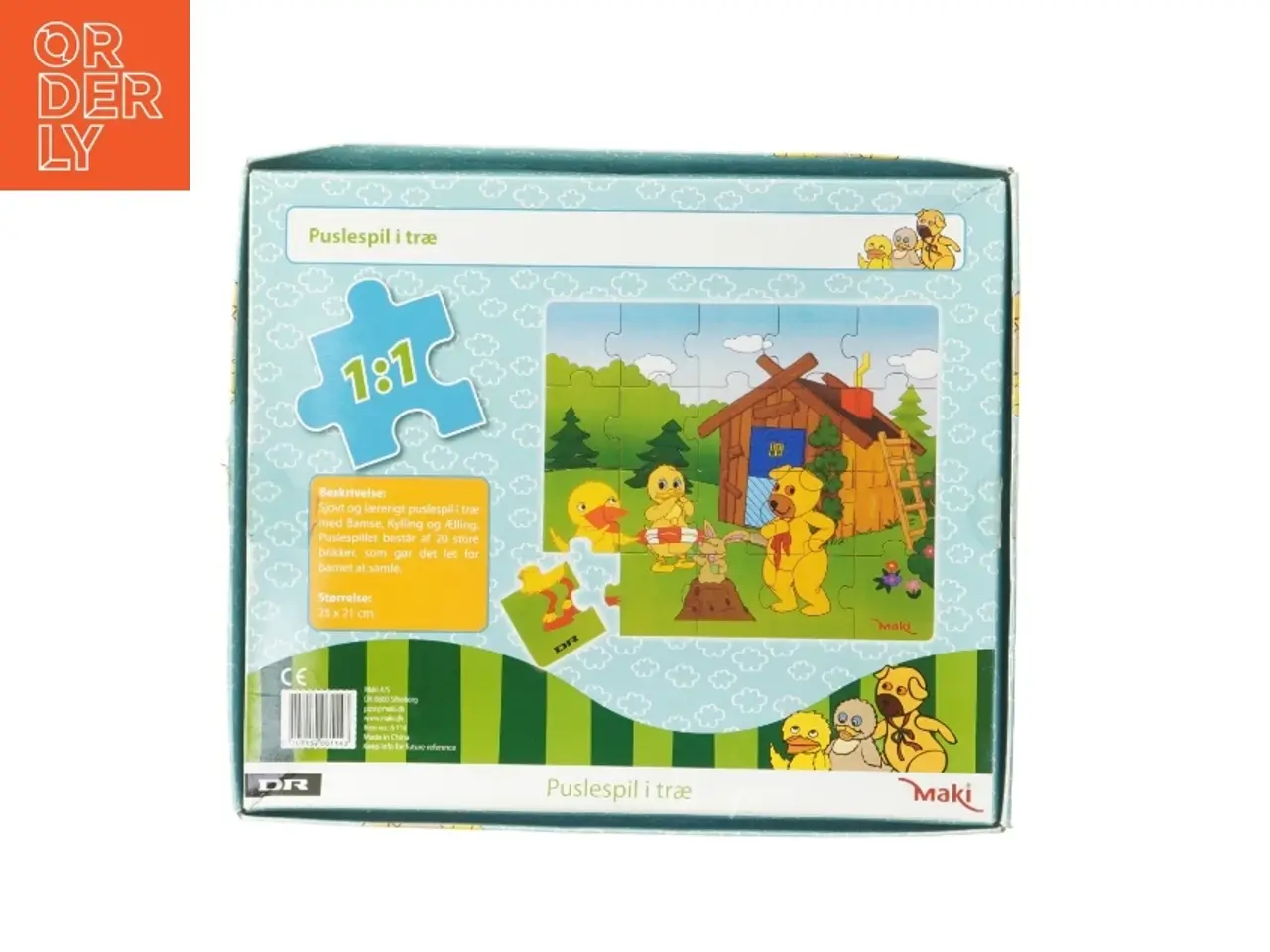 Billede 3 - Bamse og Kylling puslespil i træ fra DR (str. 25x21 cm)