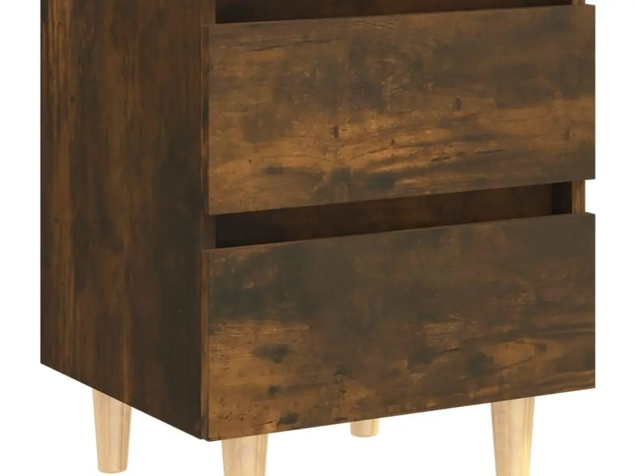 Billede 6 - Sengeborde 2 stk. med massive træben 40×35×50 cm - røget egetræ