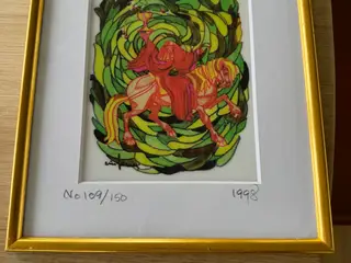 Signeret litografi i ramme 109/150