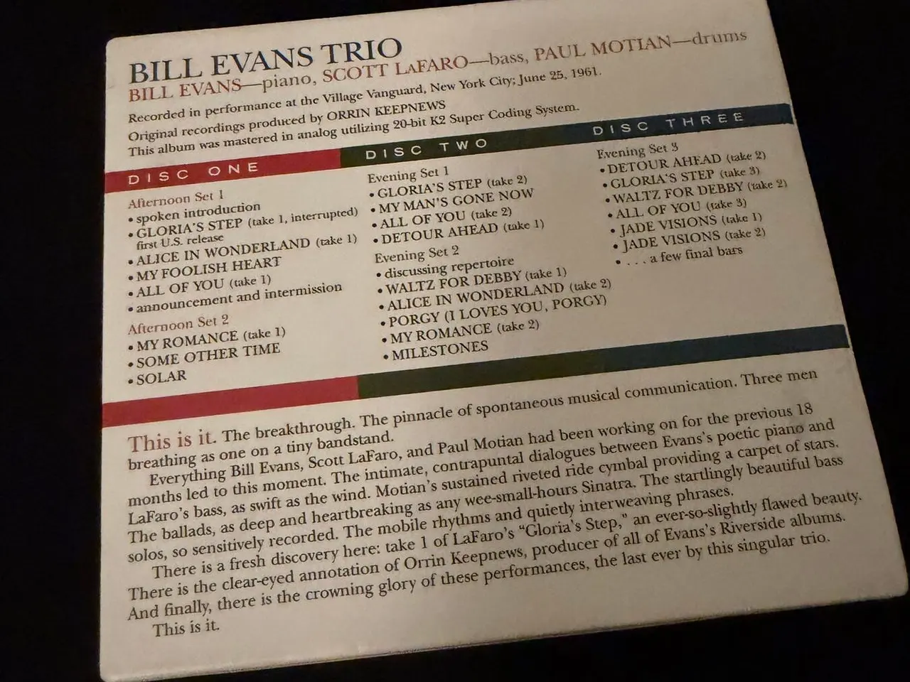 Billede 4 - Bill Evans – Complete Village Vanguard 1961 3CD