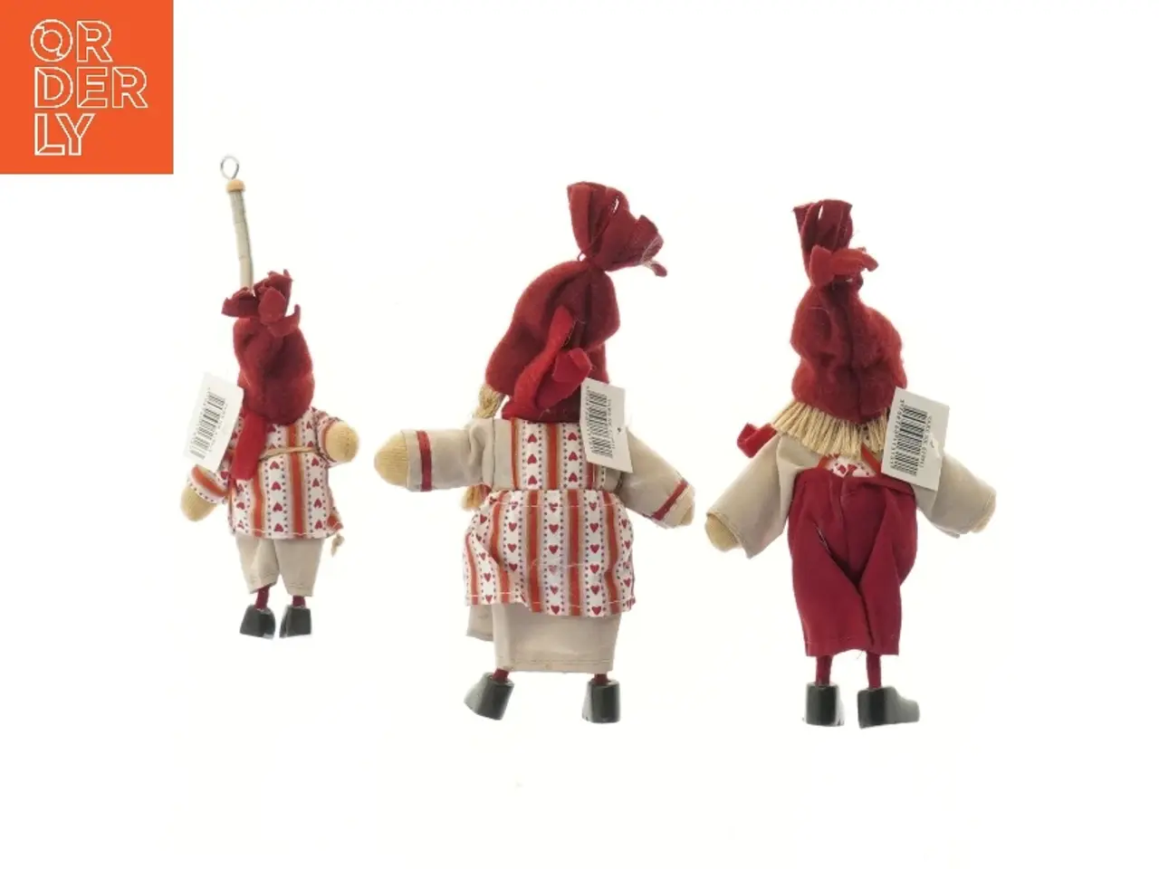 Billede 2 - Tre julenisser med røde huer (str. 18 cm)