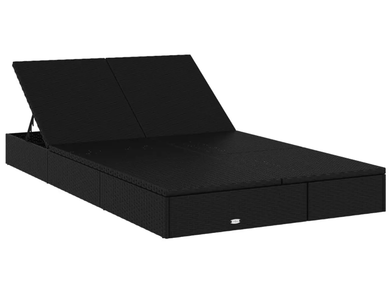 Billede 3 - 2-personers solseng i polyrattan med hynder - sort/creme