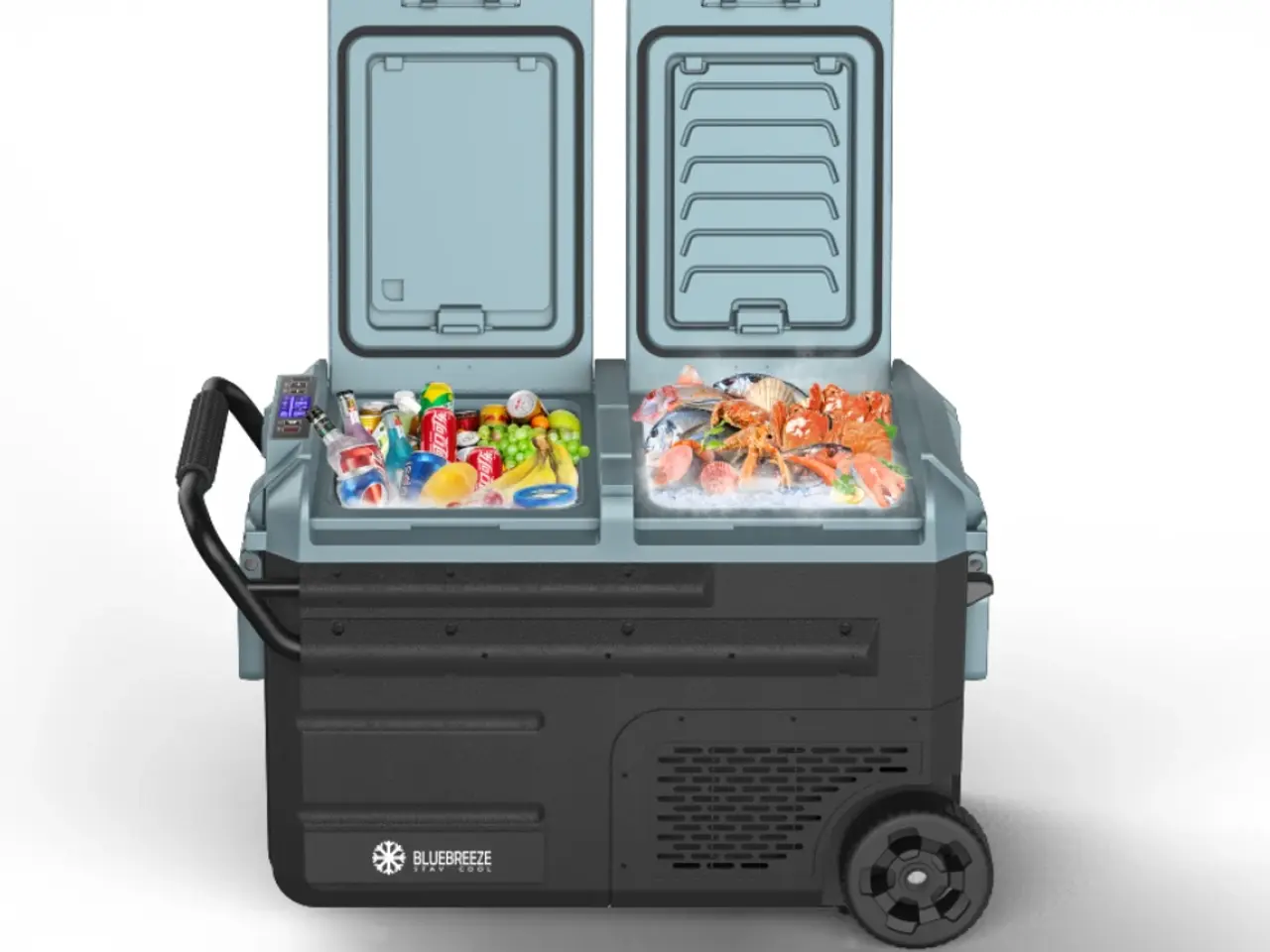 Billede 1 - WEG45 (38 Liter) - Kompressor Køleboks DOBBELT Rum samt indb. batteri 12V 230V