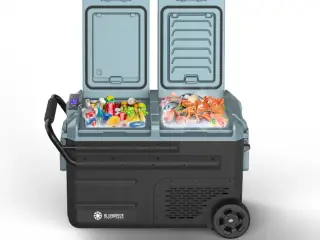WEG45 (38 Liter) - Kompressor Køleboks DOBBELT Rum samt indb. batteri 12V 230V