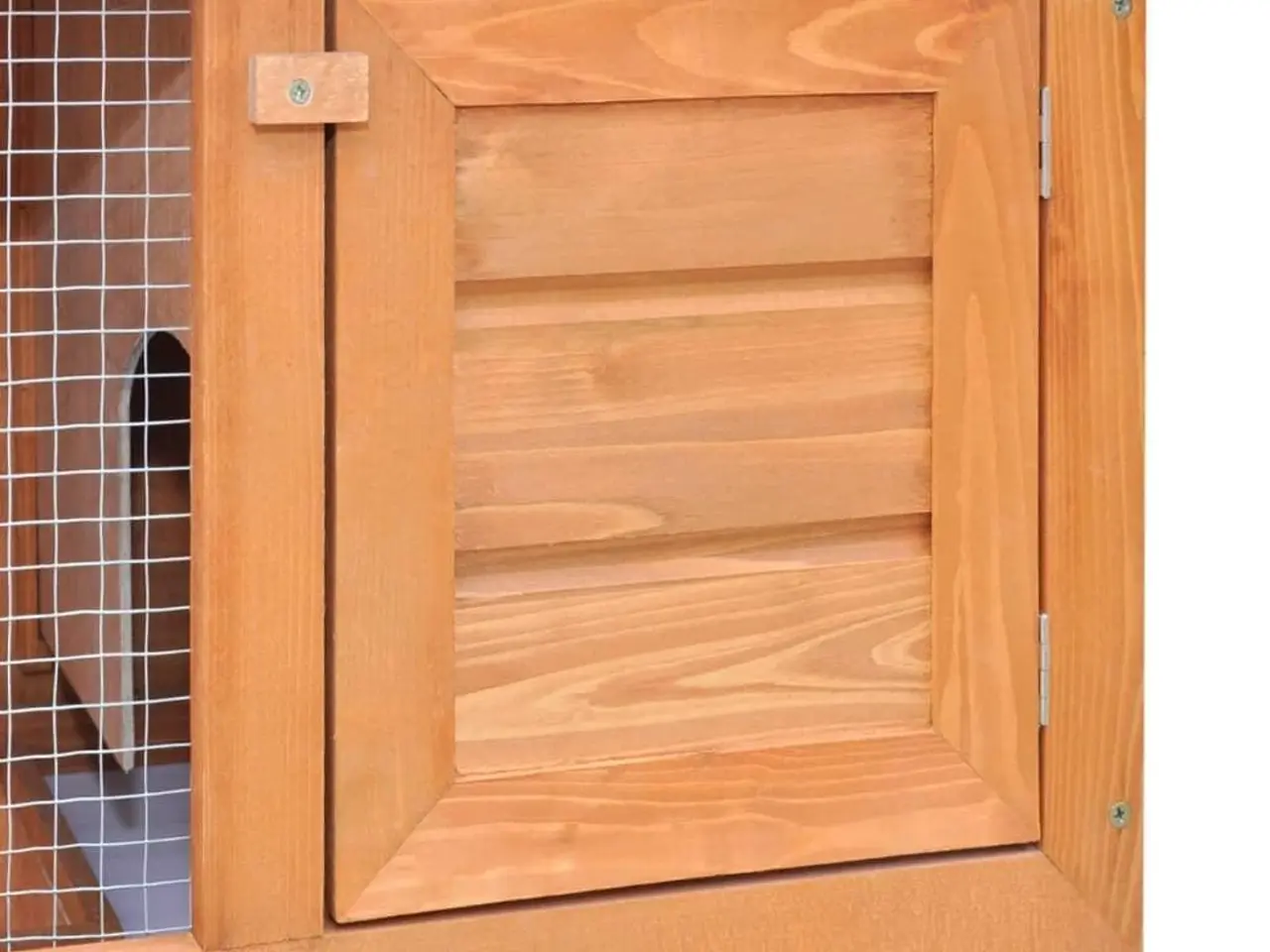 Billede 3 - Udendørs kaninbur i træ - 1 dør, 2 etager, 90×45×80 cm