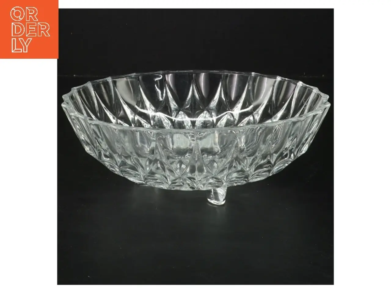 Billede 1 - Glas skål med mønster (str. Ø 20 cm)