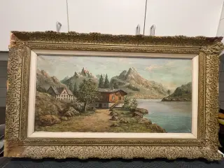 Håndmalet dekorationsmaleri på lærred 85 × 45 cm