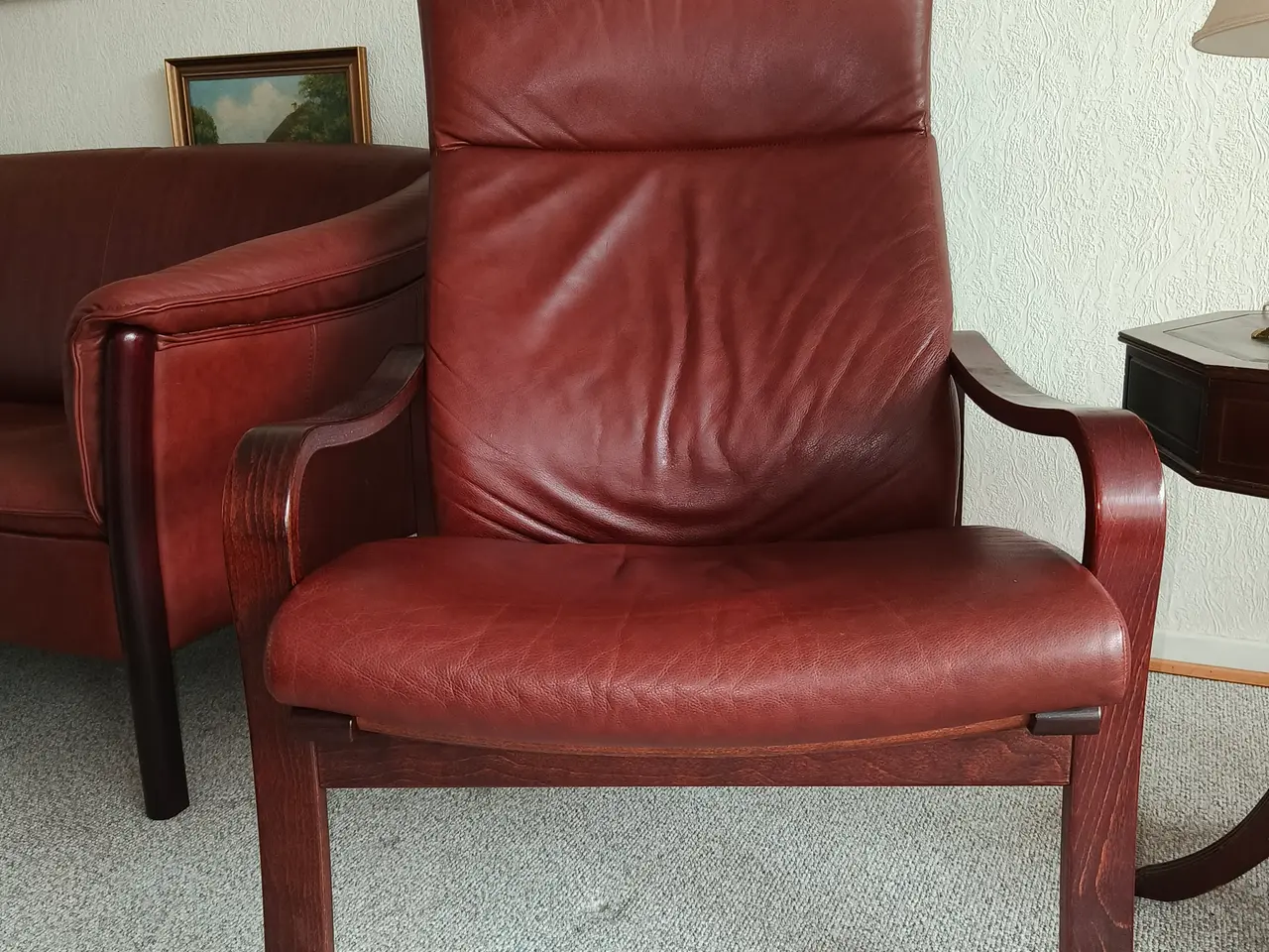 Billede 3 - Lædersofa med lænestole
