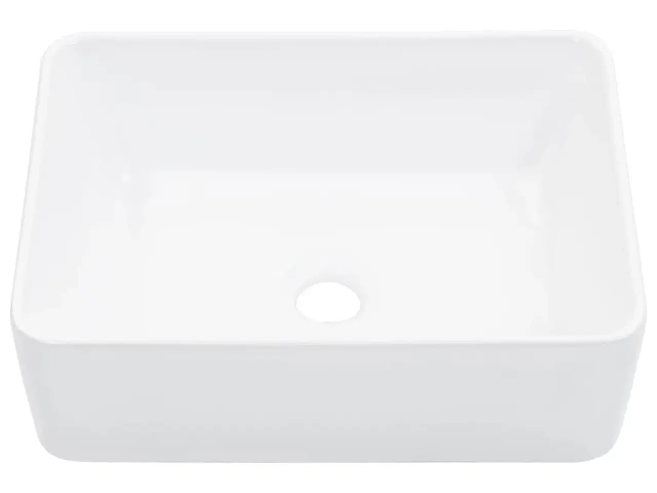 Billede 2 - Håndvask på bordplade 40 × 30 × 13 cm - keramik, hvid