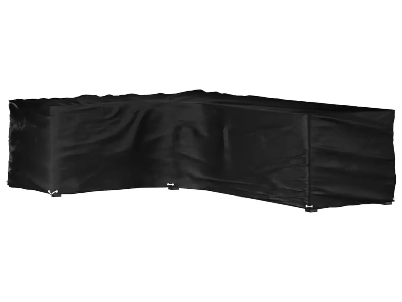 Billede 1 - L-formet havemøbelovertræk 210 × 260 × 80 cm - 16 øjer, sort