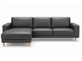 Hjort Knudsen Hadsten Læder chaiselong sofa Venstrevendt