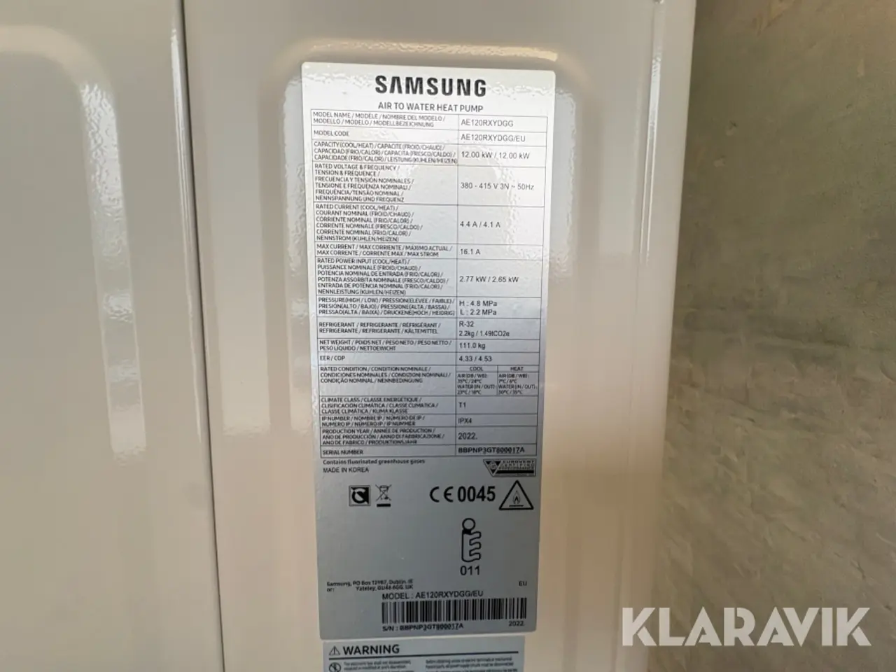 Billede 10 - Varmepumpe Samsung AE120RXYDGG 12 kW monoblok udedel