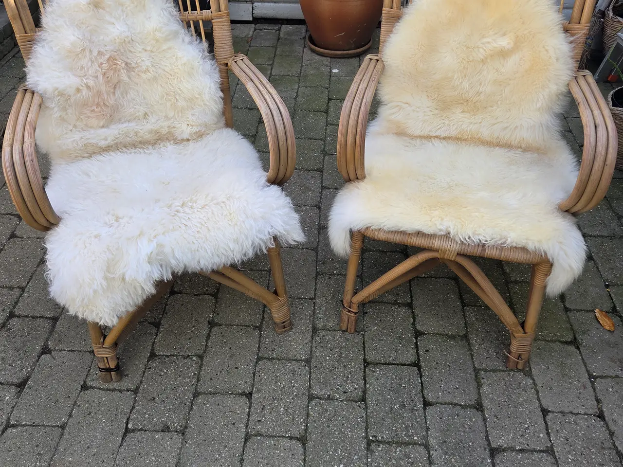 Billede 1 - Fletstole i bambus/ratten, sæt af 2