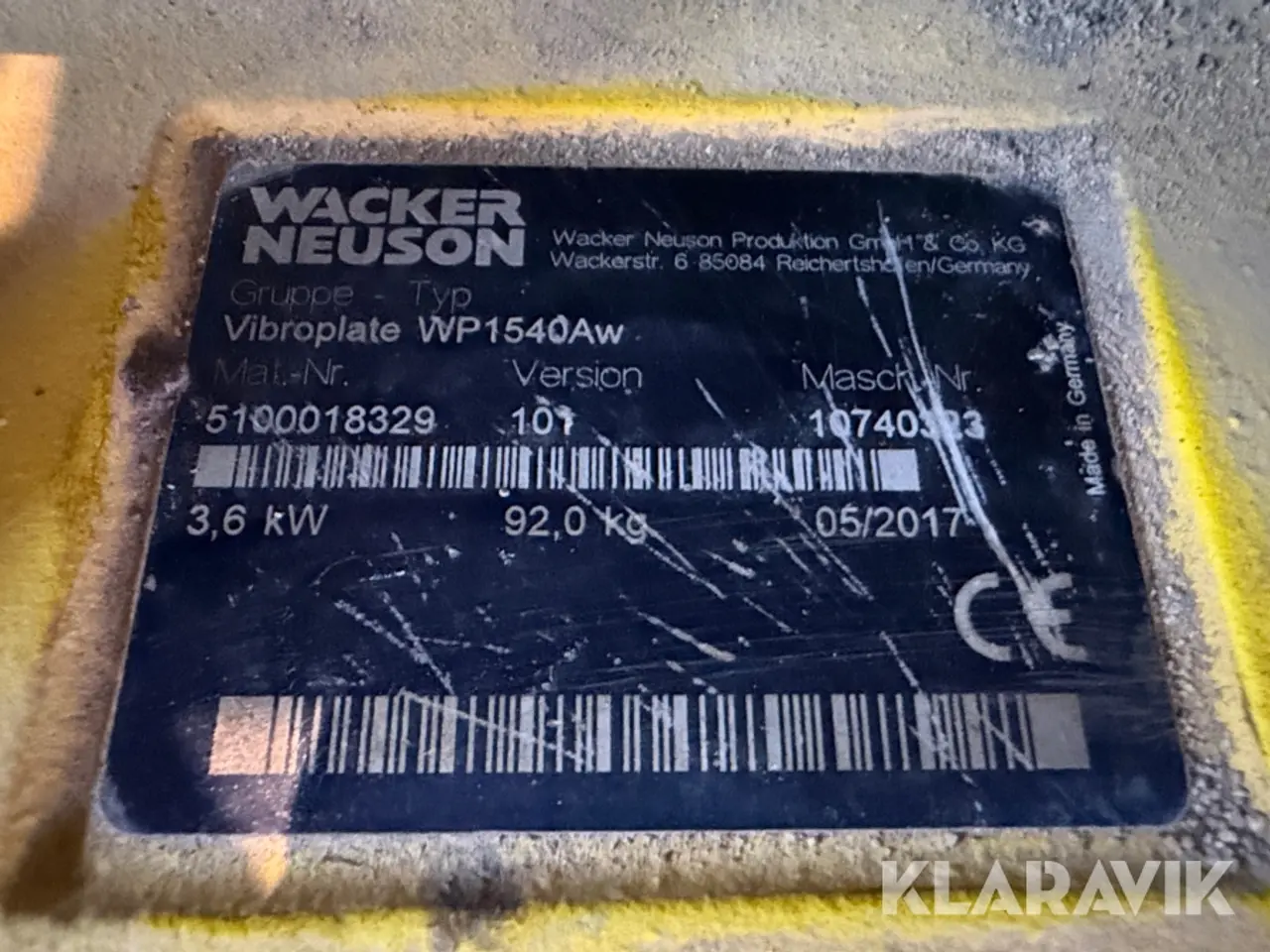 Billede 8 - Pladevibrator Wacker Neuson WP1540AW 2017