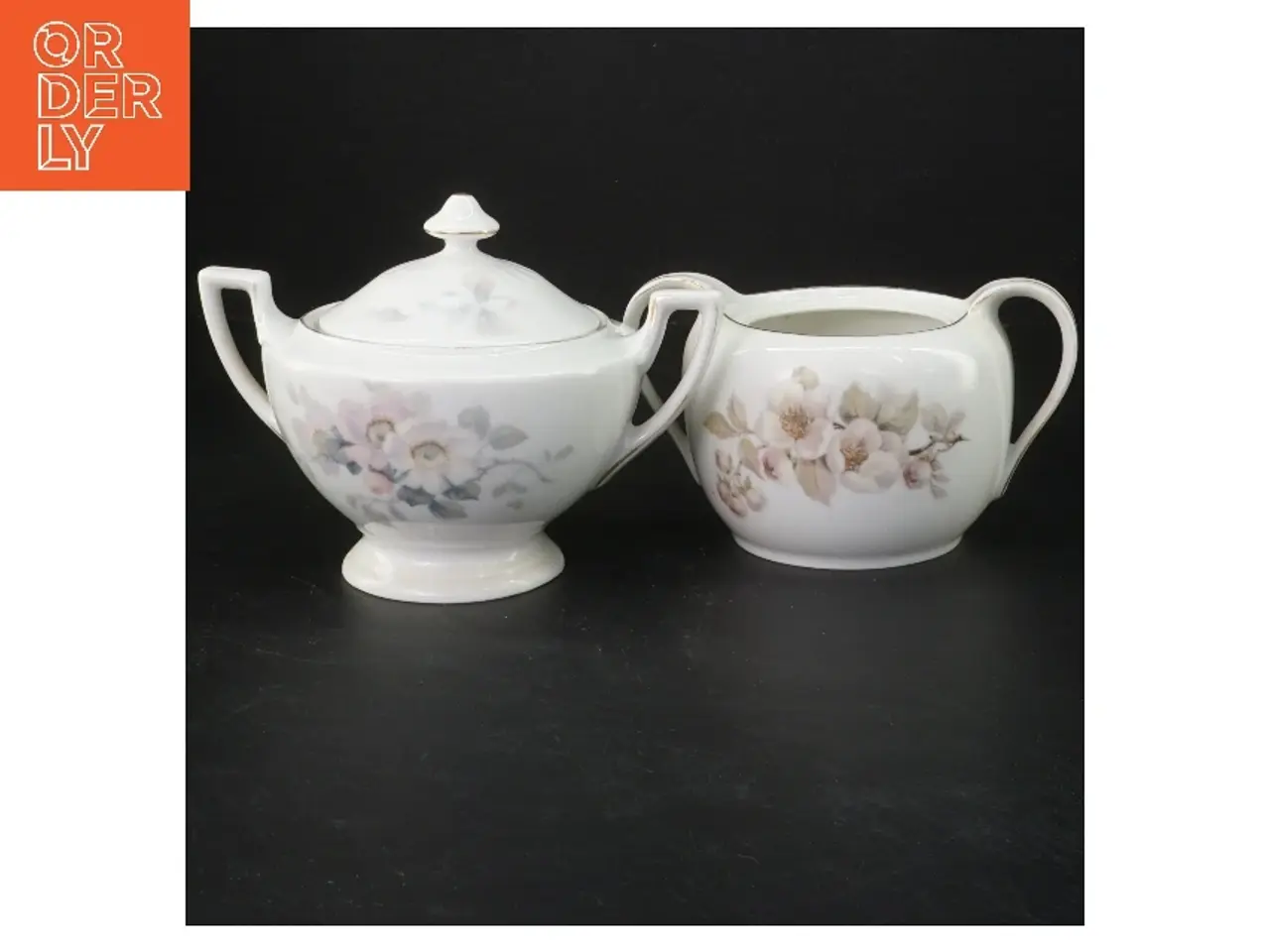 Billede 1 - Porcelæn sukkerskål og mælkekande fra Bavaria (str. ø 10 cm og ø 12 cm)
