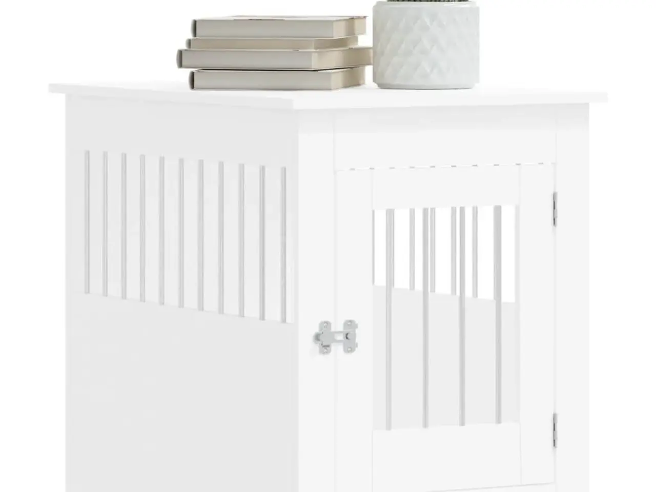 Billede 4 - Hundebur/endebord 55×80×68 cm i konstrueret træ - hvid