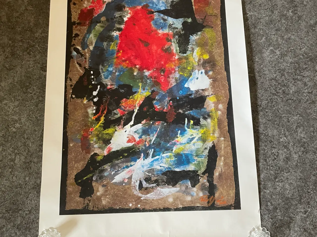 Billede 1 - Abstrakt litografi af Robert Jacobsen