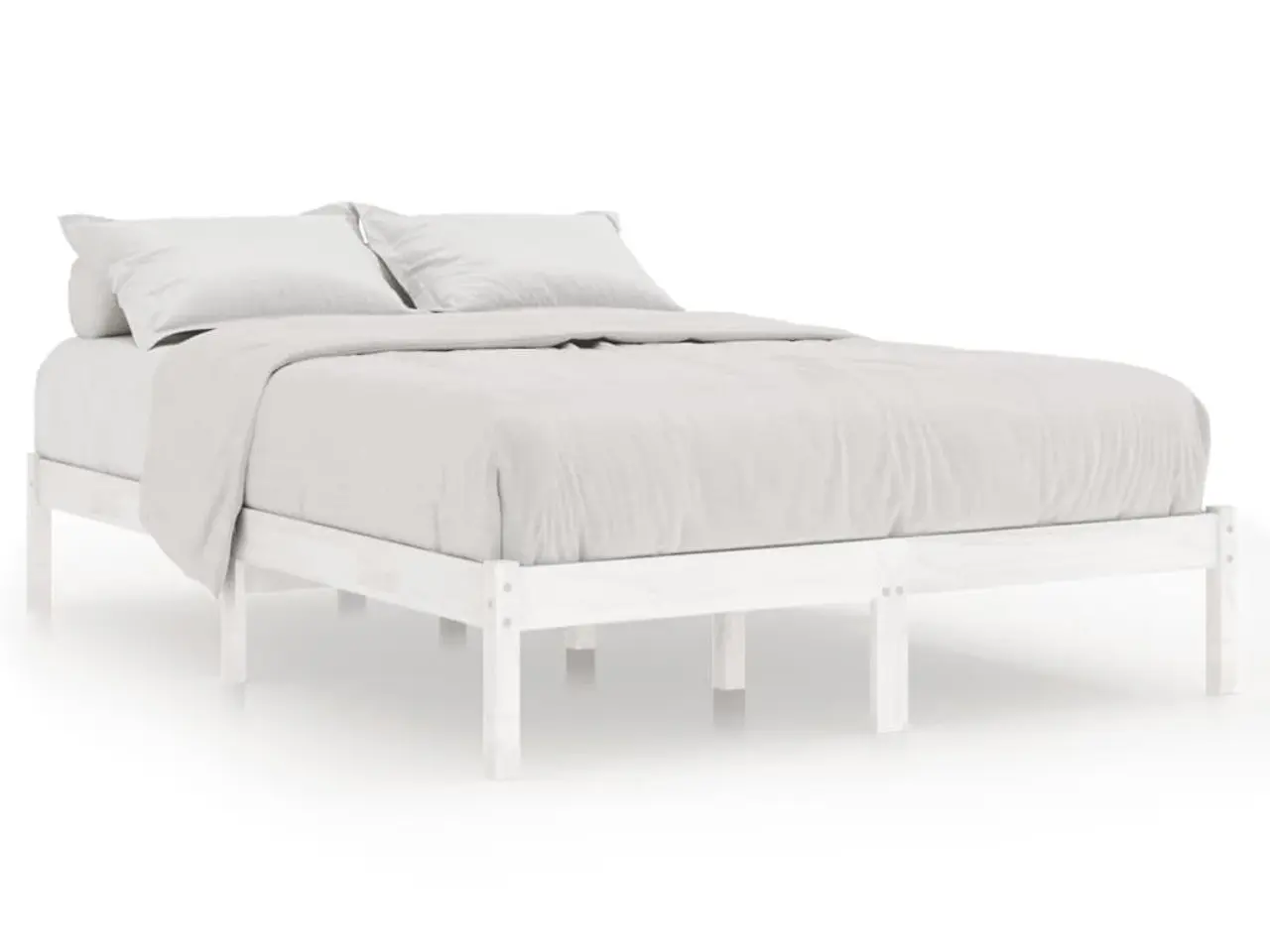 Billede 2 - Sengeramme 160 x 200 cm i massivt fyrretræ - hvid