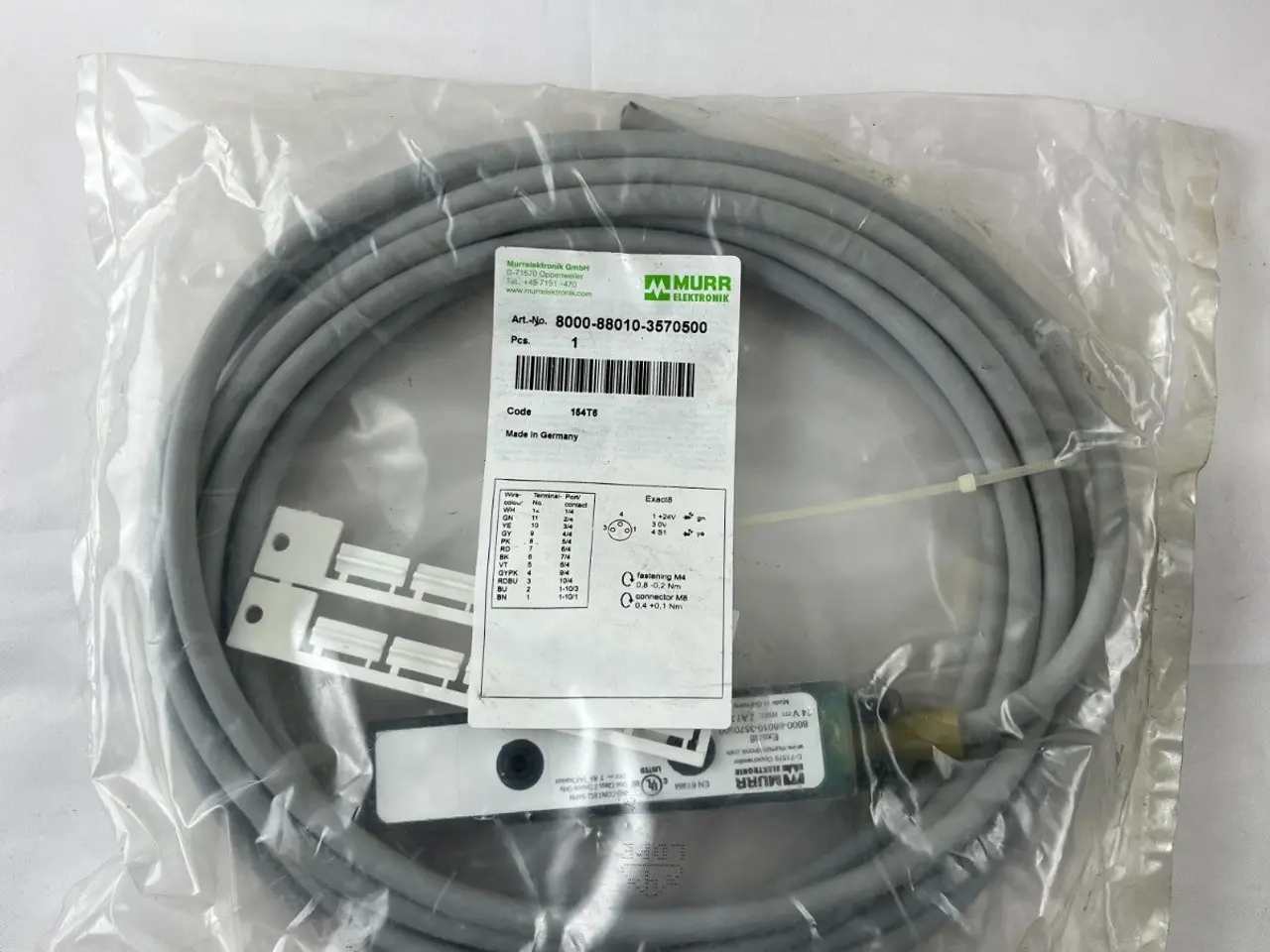 Billede 2 - Murr Elektronik 8000-88010-3570500 Exact8 M8 kabel