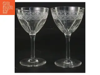 Glas med mønster, 2 stk (str. 2 stk Ø 8 cm længde 13 cm)