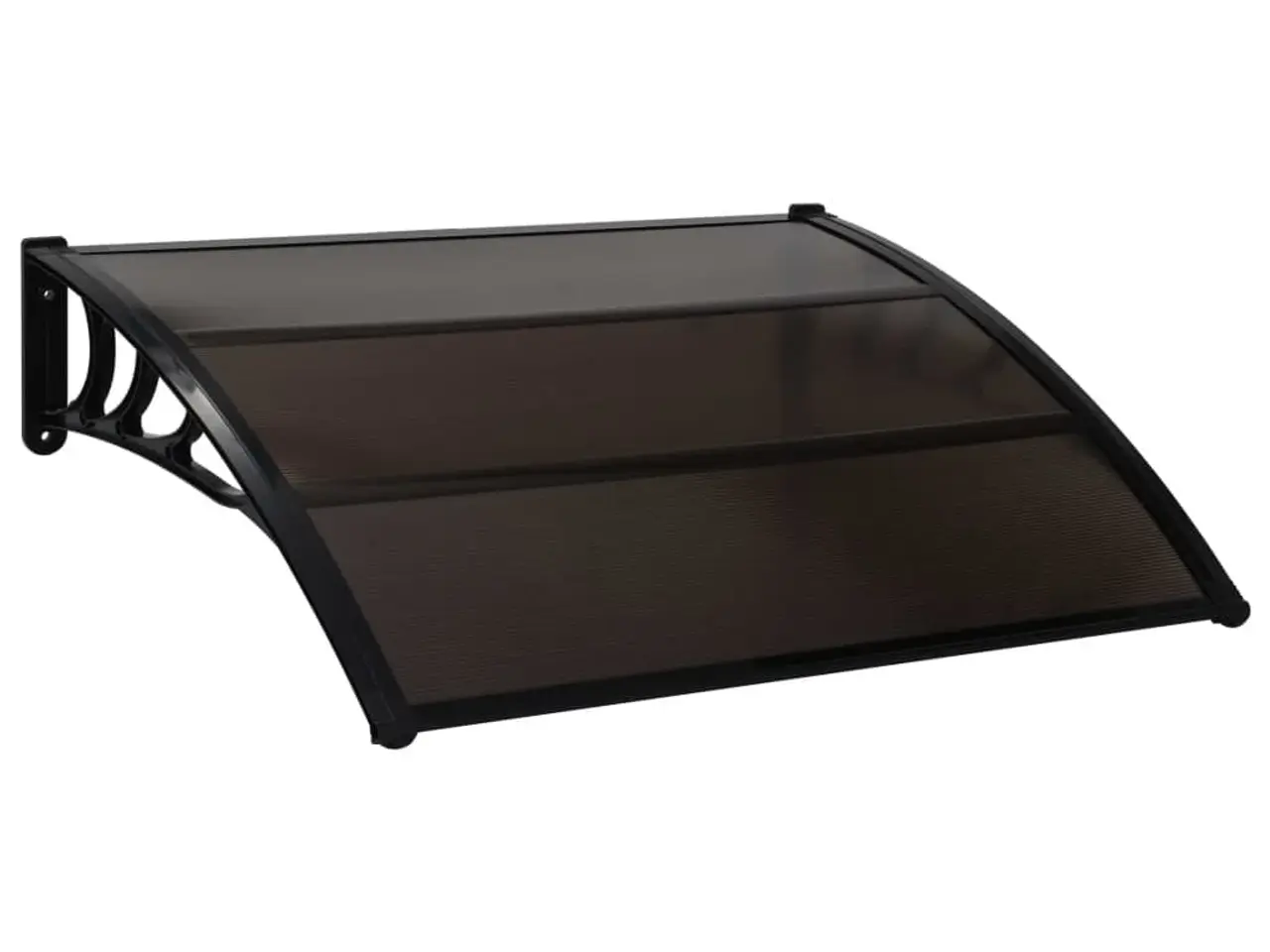 Billede 1 - Dørbaldakin 120 × 100 cm i polycarbonat - sort/gennemsigtig brun