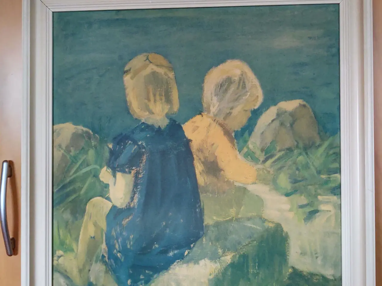 Billede 2 - Billedet med to børn i hvid ramme